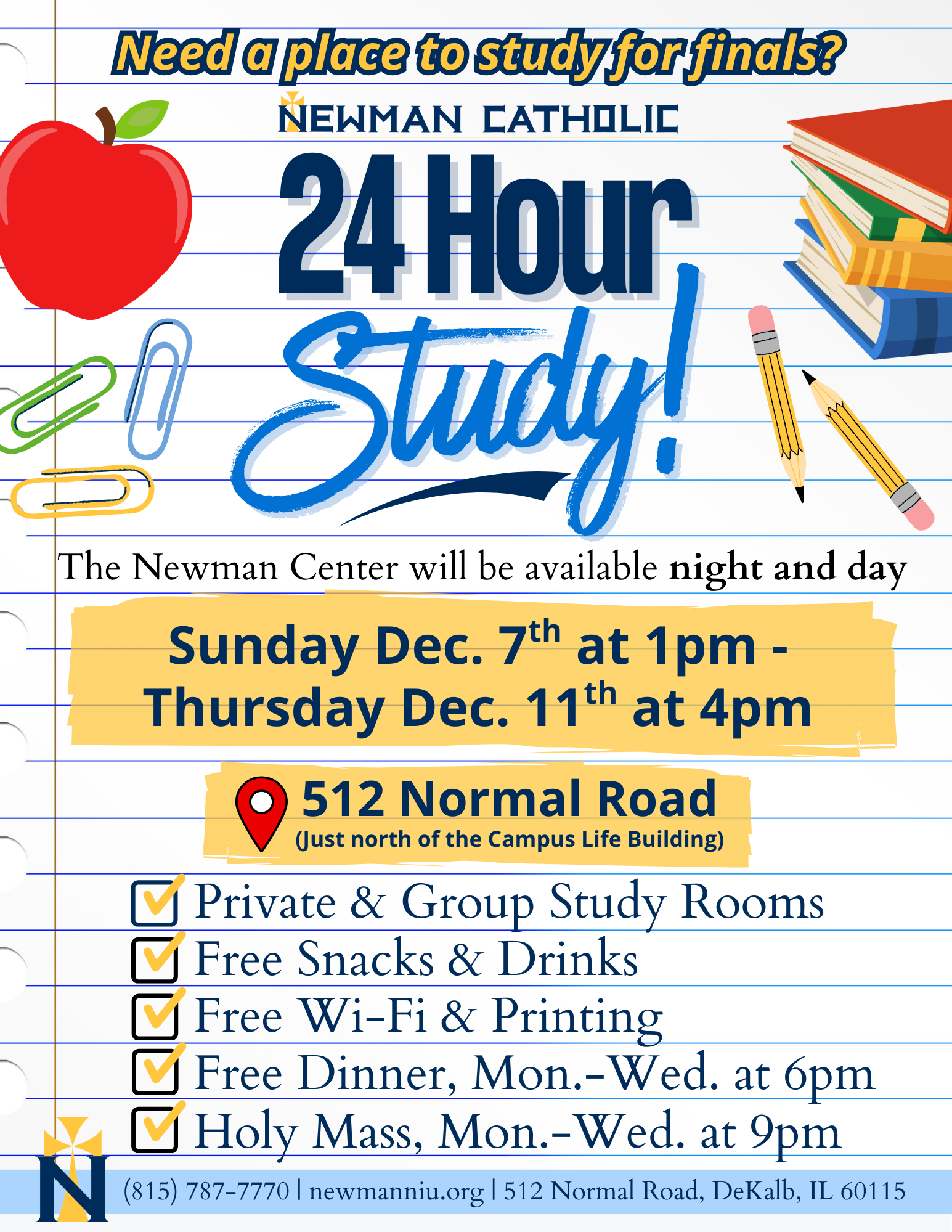 24 Hour Study Poster, Fall 2025