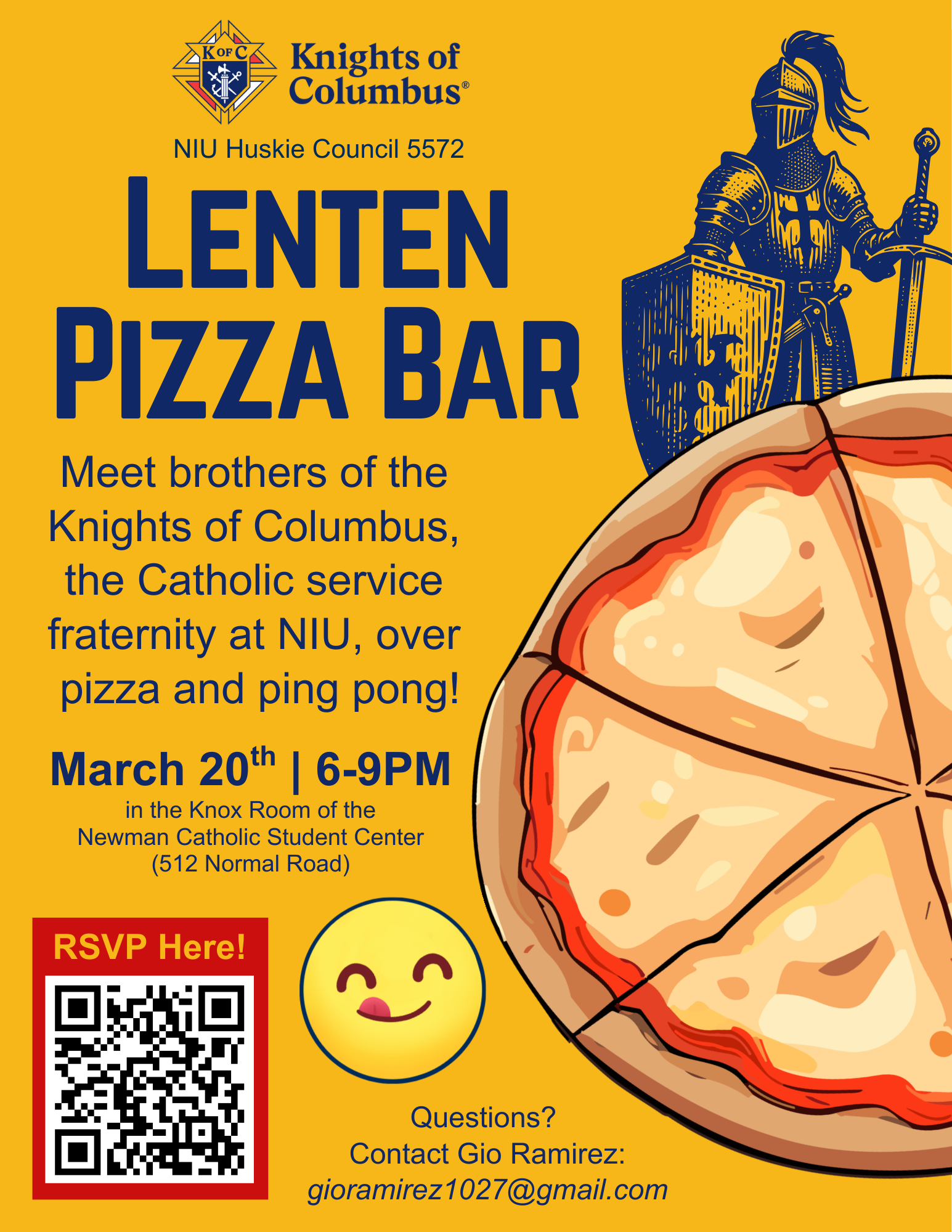 KofC Lenten Pizza Bar, Mar. 20th, 2026