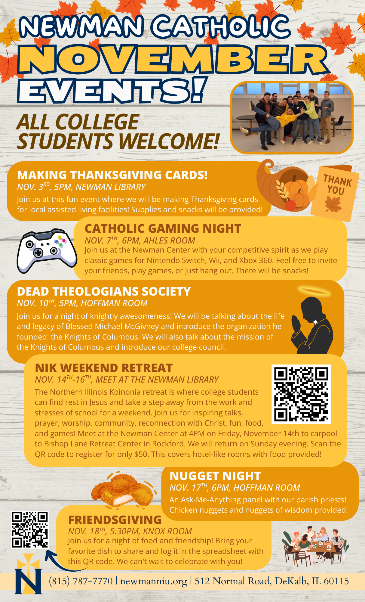 Newman Catholic November Events (8.5 x 14 in)