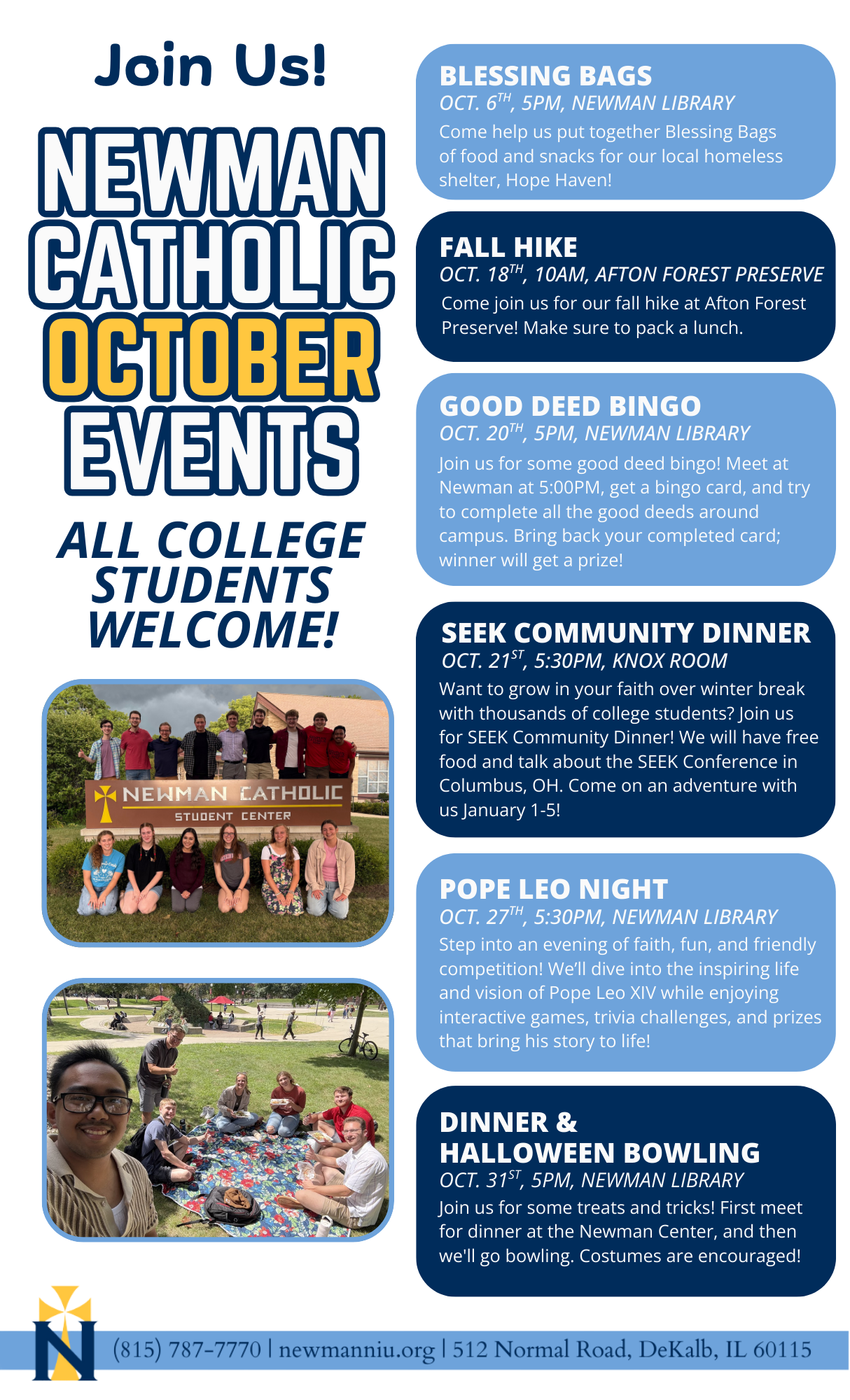 Newman Catholic October Events (8.5 x 14 in)